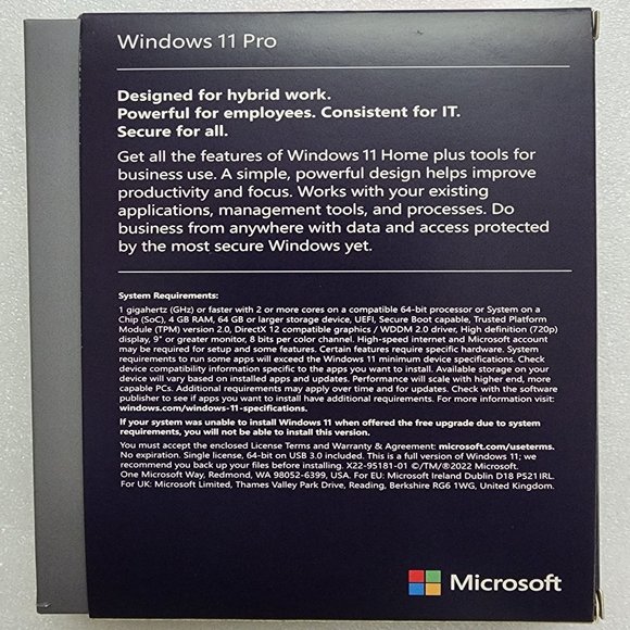 Microsoft Windows 11 Professional 64-Bit USB Flash Drive New Sealed Retail Box - Picture 3 of 3